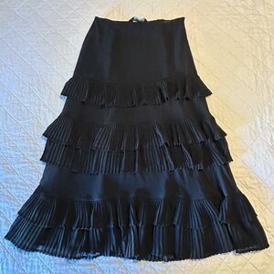 Express Black Tiered A-Line Skirt